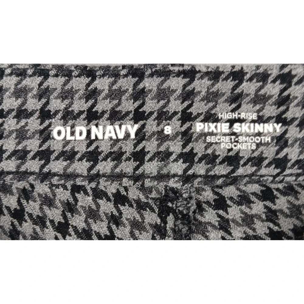 OLD‎ NAVY Pixie Skinny High Rise Houndstooth Pants Women Size 8